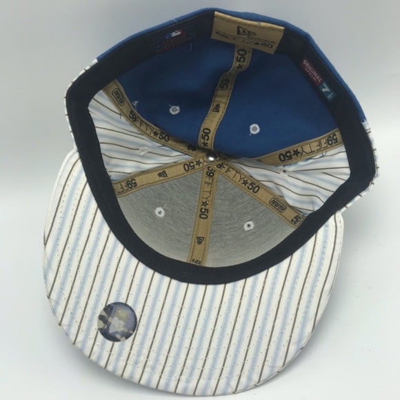 Men's New Era Cap Blue | White Pinstripes LA Dodgers 59FIFTY LIMITED EDITION NWT - Picture 2 of 5